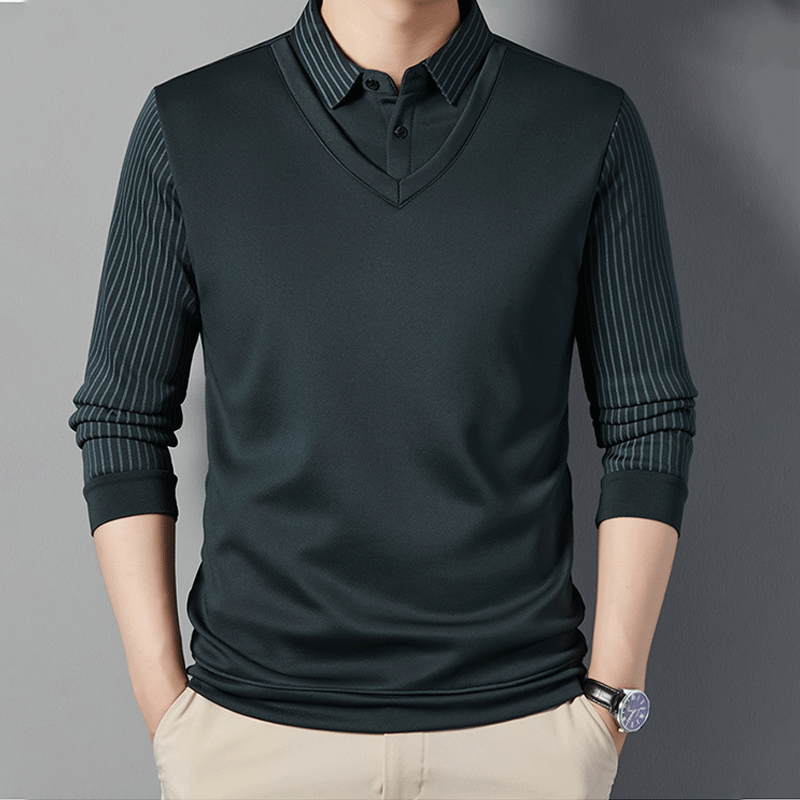 Men's Warm Faux Two-Piece Shirt