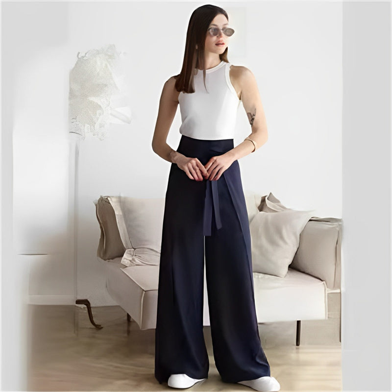 🔥Summer Sale🔥Women's Tie Knot Wide Leg Pants