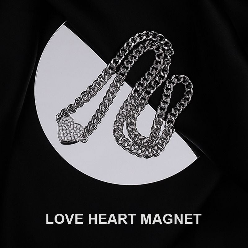 Love Heart Magnet Diamond Necklace