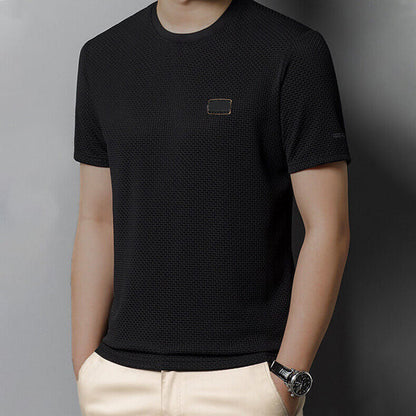 Men's Summer Ice Silk High Elasticity Casual Short Sleeve T-Shirt