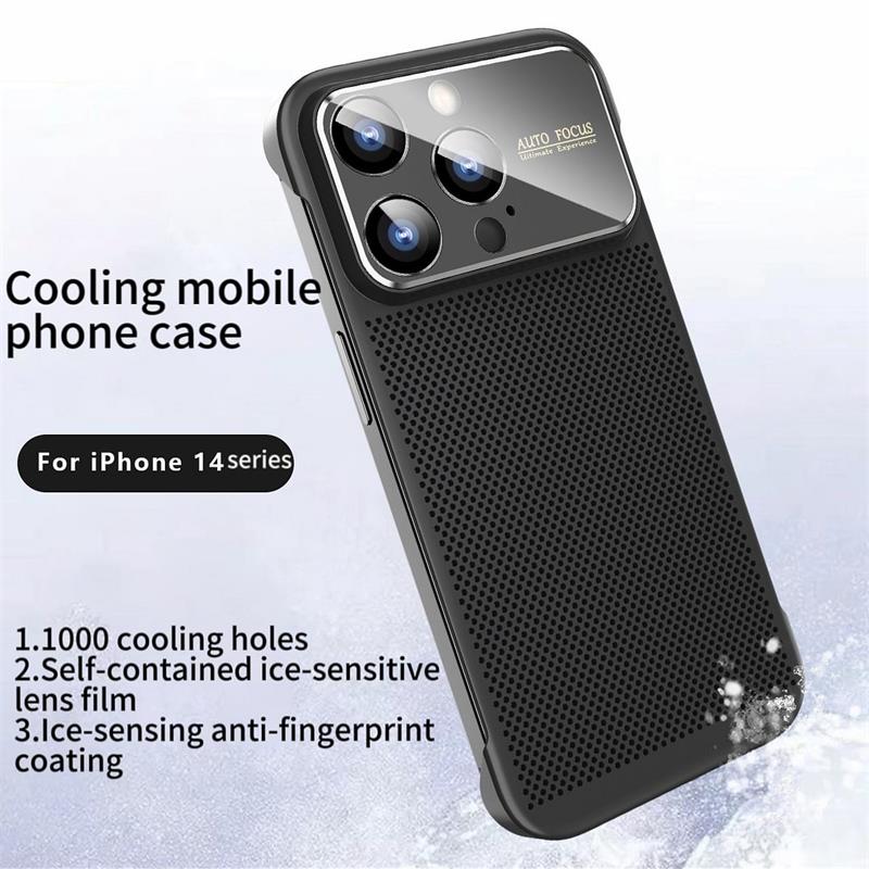 For iPhone 14 Borderless Big Window Cooling Phone Case