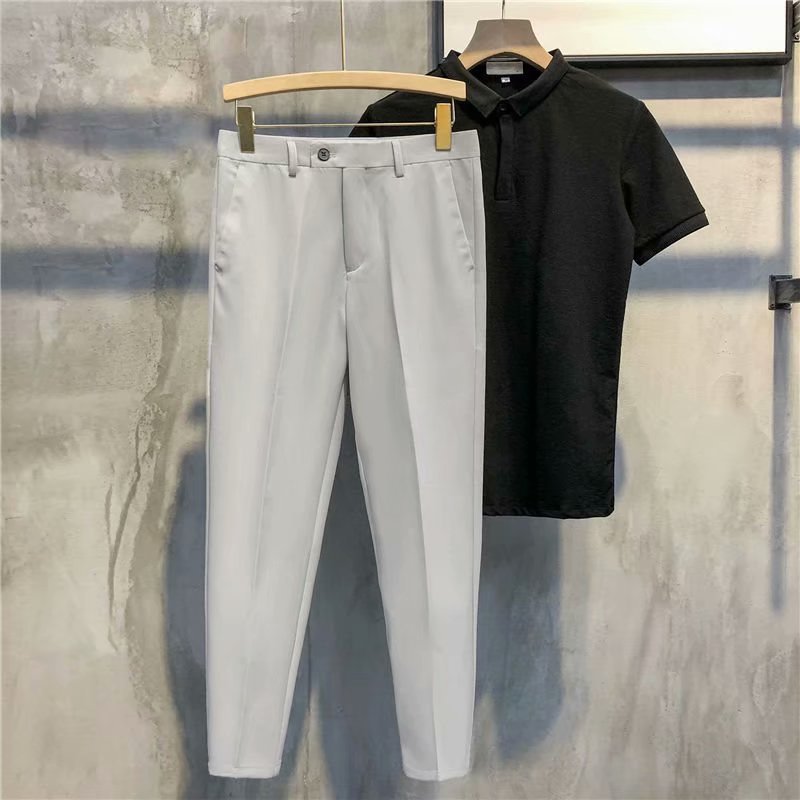 Solid Color Slim Fit Formal Pants