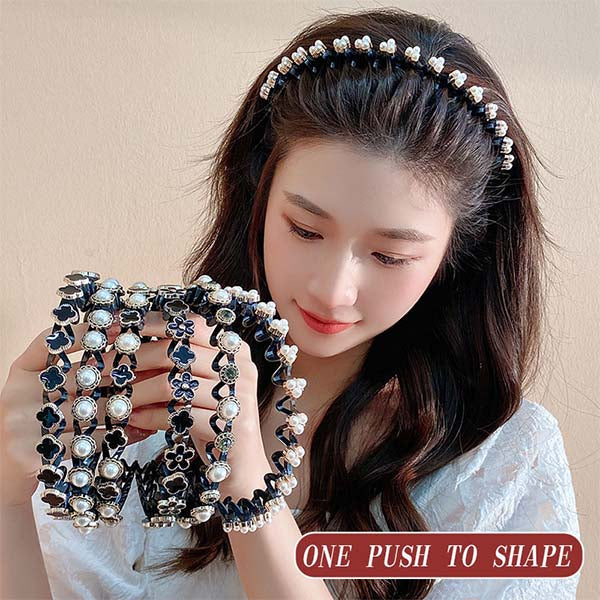 Pearl Zircon Elegant Wave Headband