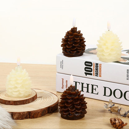 Flameless LED Pine Cone Candles for Holiday Decor