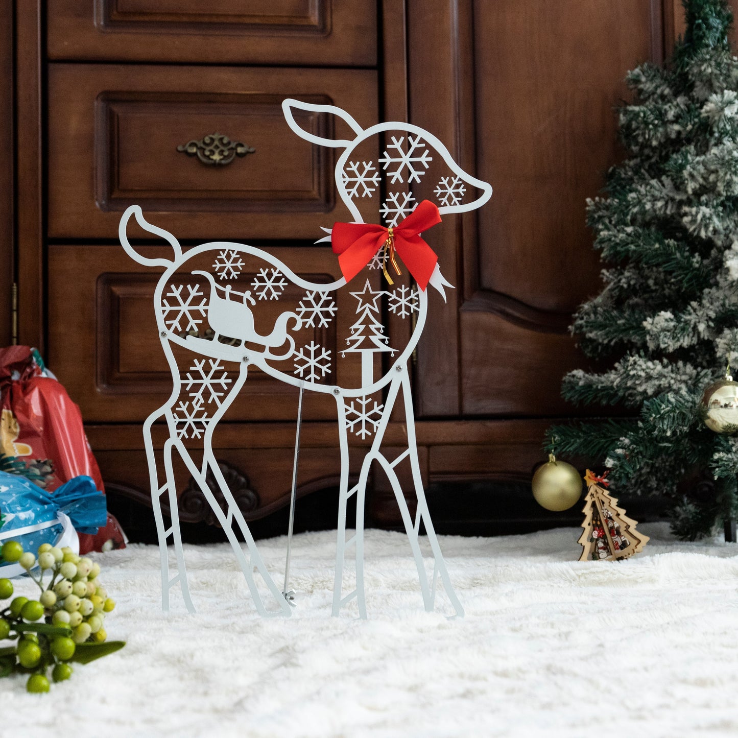 🎅Christmas Pre-sale🎁White Glitter Reindeer Christmas Light