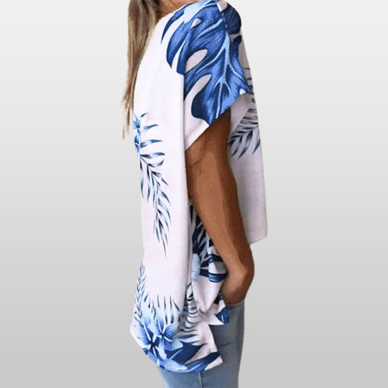 Women's Bat Sleeve Printed Loose Tops