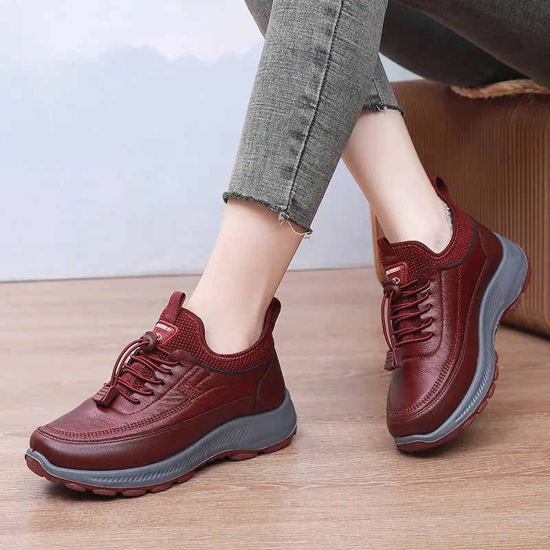 Thick Women's Casual Shoes For Autumn And Winter With Soft Non-slip Soles