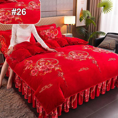 Double-Sided Warmth Moisture-Wicking 4-Piece Bed Sheet Set