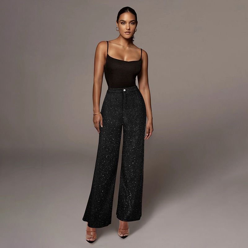 Women's Sparkly Wide-leg Pants