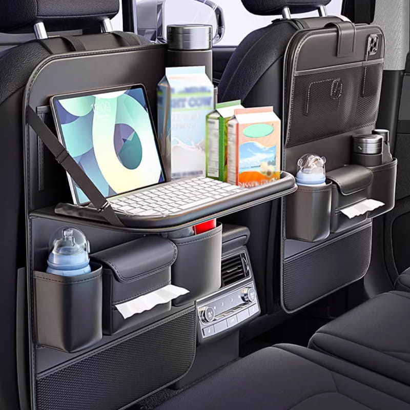 Car Backseat Organizer with Foldable Table Tray