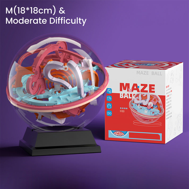 3D Gravity Maze Ball with 100 Challenging Barriers