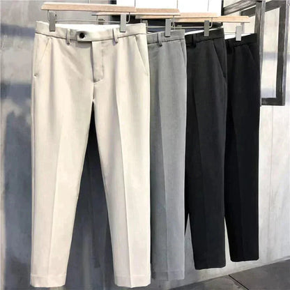 Solid Color Slim Fit Formal Pants