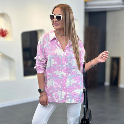 Women's Printed Long Sleeves Button-Down Shirt