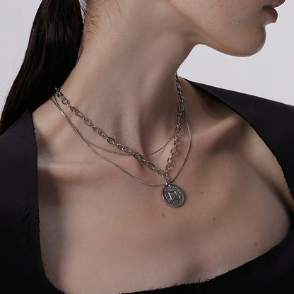 Multi-layered Portrait Hip-hop Clavicle Chain