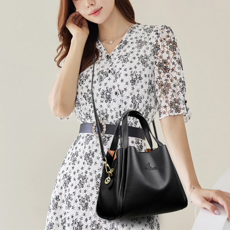 Best Gift For Her - Fashionable Classic Multi-Functional Soft Embossed Leather Bag