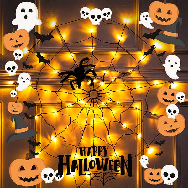 Halloween LED Giant Spider Web Light