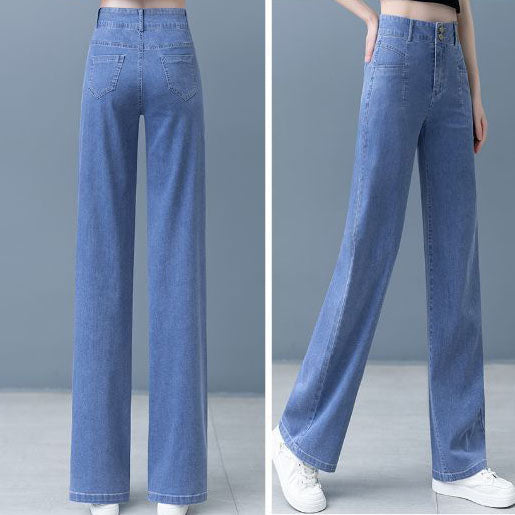 Women’s Cooling Ice Silk Straight-leg Denim Pants