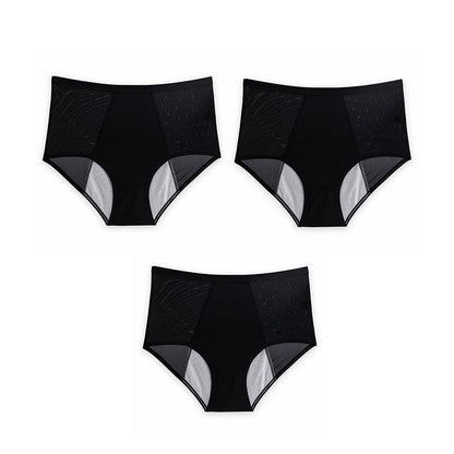 High Waist Leak Proof Ice Silk Panties Plus Size L-5XL
