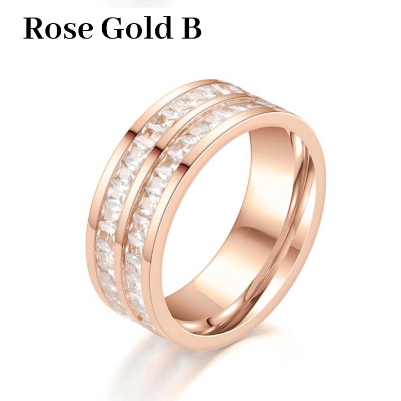 🎅Early Xmas Sales - 50% OFF🎄Light Luxury Niche Titanium Steel Zircon Ring