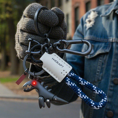 Aluminum Alloy Dinosaur Charm Paired with a Hand-woven Bracelet🔥