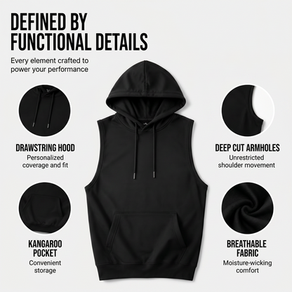 🔥 Sleeveless Hooded Sports Top💧 Moisture-wicking · Quick-drying and friction-resistant🧢