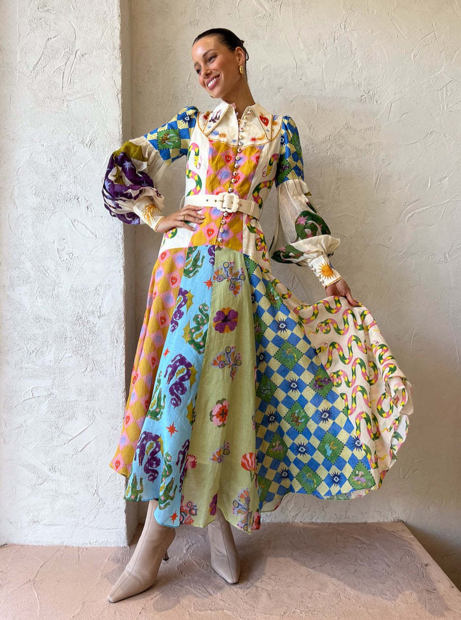 Retro Unique Graffiti Dress