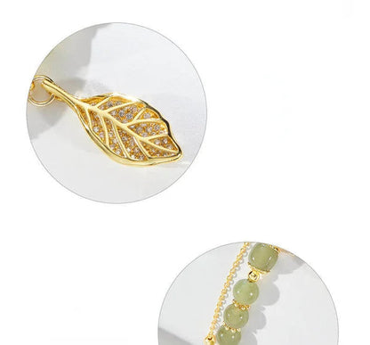 Hetian Jade Gold Leaf Bracelet