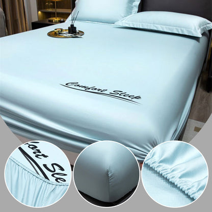 🔥Hot Sale📦Summer Ice Cooling Silky Bed Fitted Sheet Pillow Cover🛏️