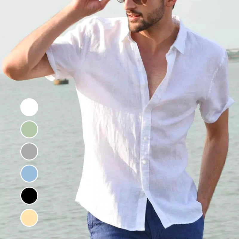 Men's Solid Color Short-sleeved Shirt