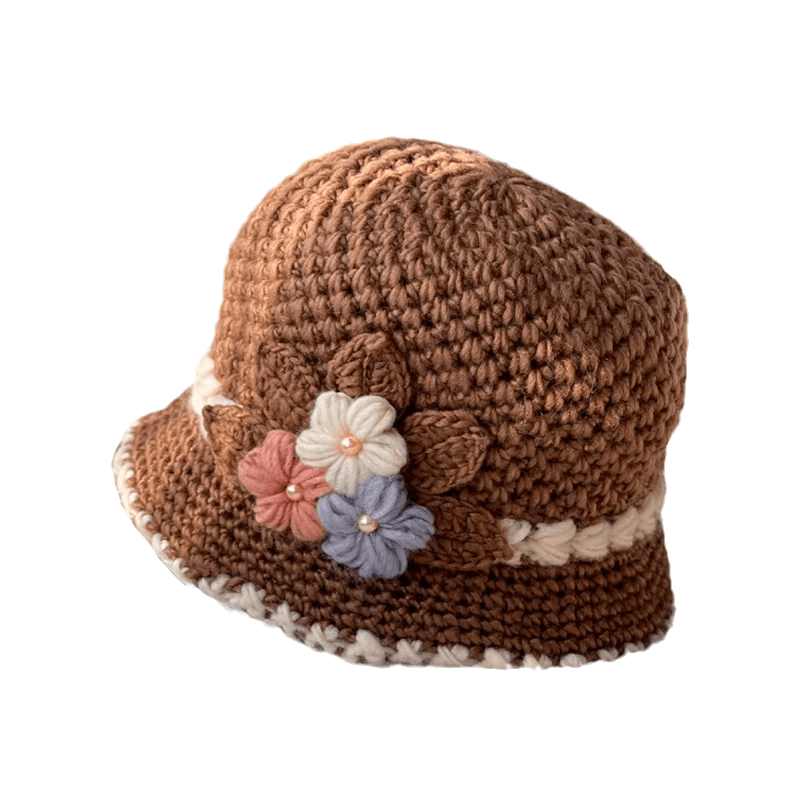 🔥Christmas Sale 55% OFF--French Thickened Women's Floral Knitted Hat