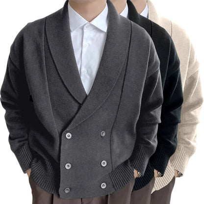 Gentleman Autumn And Winter Double Button Knitted Cardigan