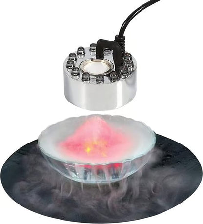 12-LED Ultrasonic Mist Maker Fogger – Creates cool mist & colourful light – Perfect for humidifiers, fountains or Halloween decor – runs quietly in water 💧✨