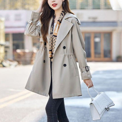 Women's Slimming Mid-Length Lapel Trench Coat