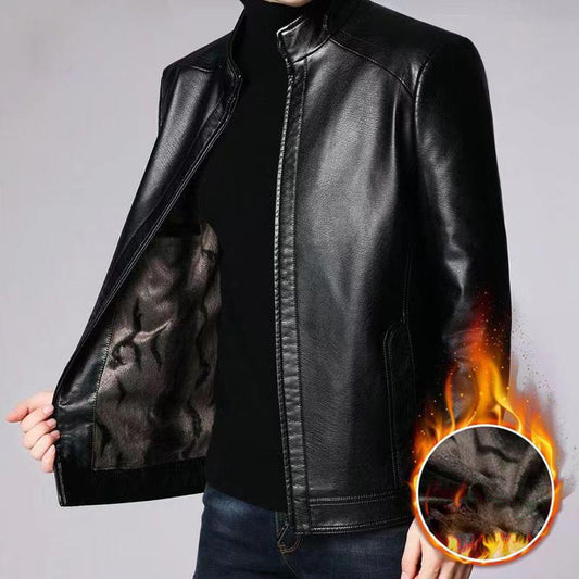 🔥Men’s Warm Plush Lining Leather Jacket