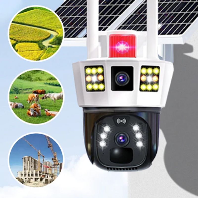 🔥360° Smart Solar Surveillance Camera with Three-screen Monitoring✨