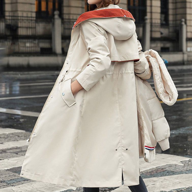 Women's Winter Hooded Furry Collar Casual Parka Coat