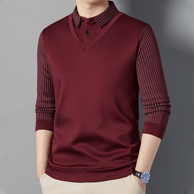 Men's Warm Faux Two-Piece Shirt