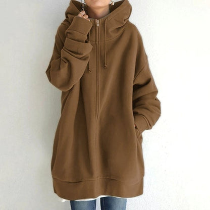 Women's Autumn/Winter Zipper Hooded Sweater