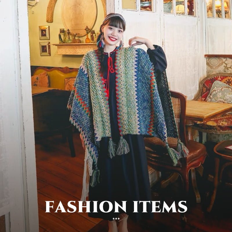 Ethnic Style Knitted Shawl