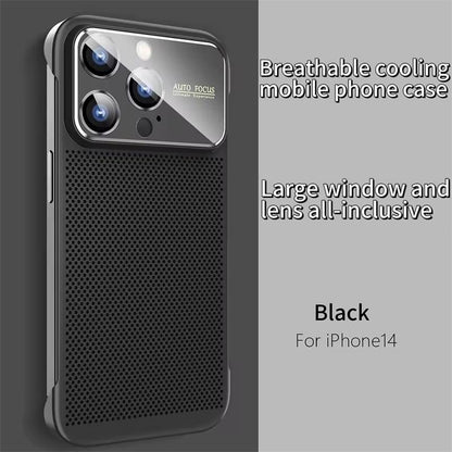 For iPhone 14 Borderless Big Window Cooling Phone Case