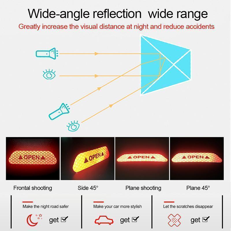 Car Anti-collision Reflective Warning Sticker (4 PCS)