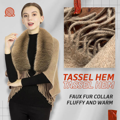 Hot Sale Fashion Fur Collar Shawl Cloak