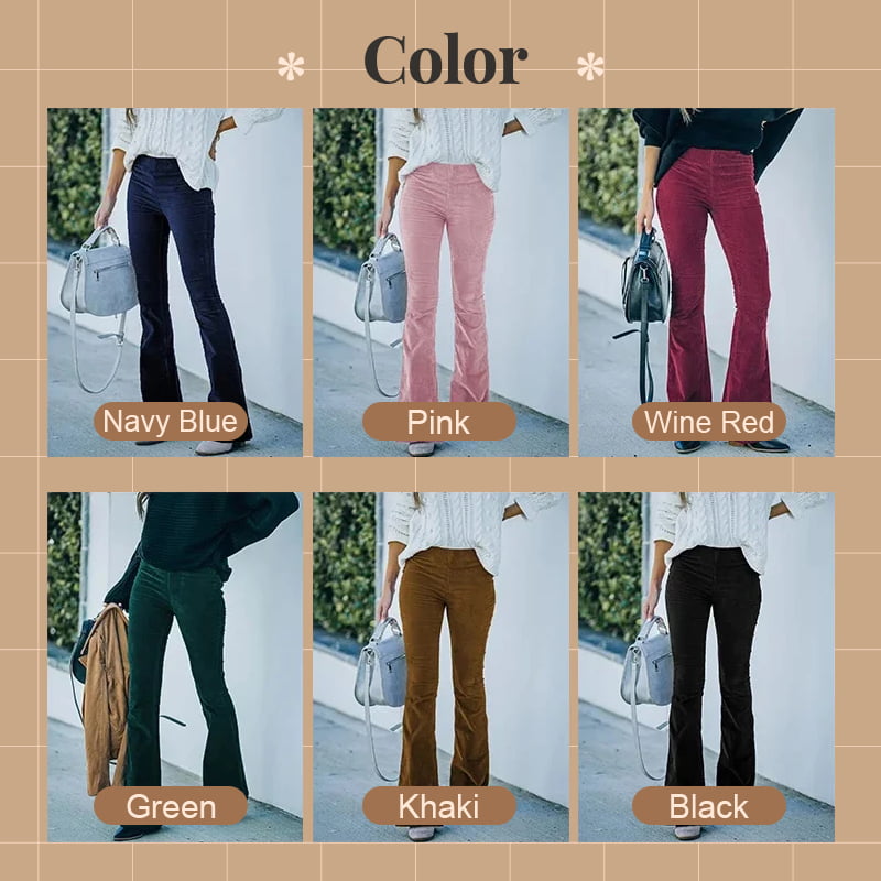 🔥New Arrivals✨High Waist Slim Micro Corduroy Elastic Waist Lounge Pants