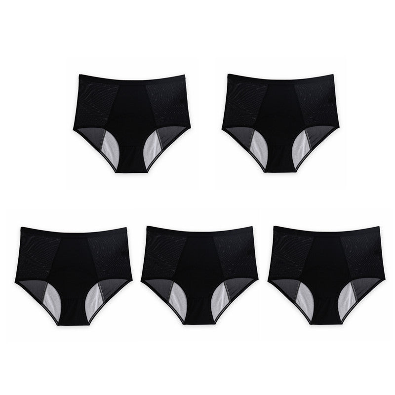 High Waist Leak Proof Ice Silk Panties Plus Size L-5XL