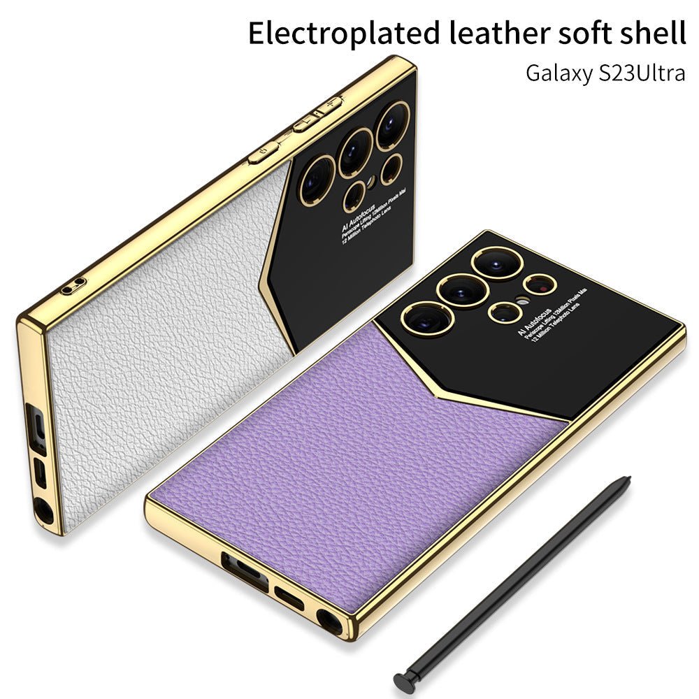 Electroplated Leather Case For Samsung Galaxy S23 Ultra