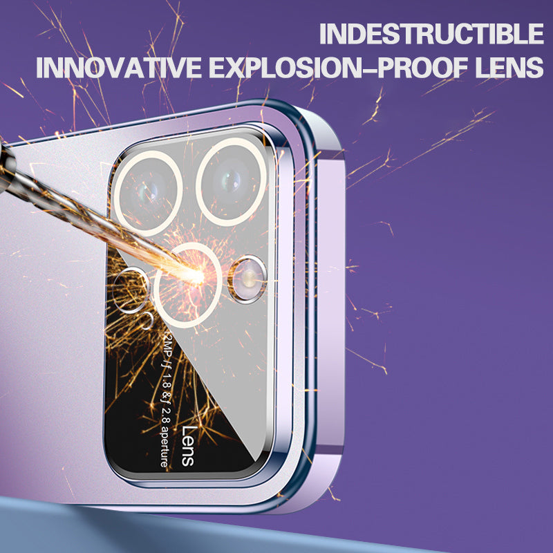 Lens Explosion-Proof Frosted Magnetic Attraction Case Cover For iPhone