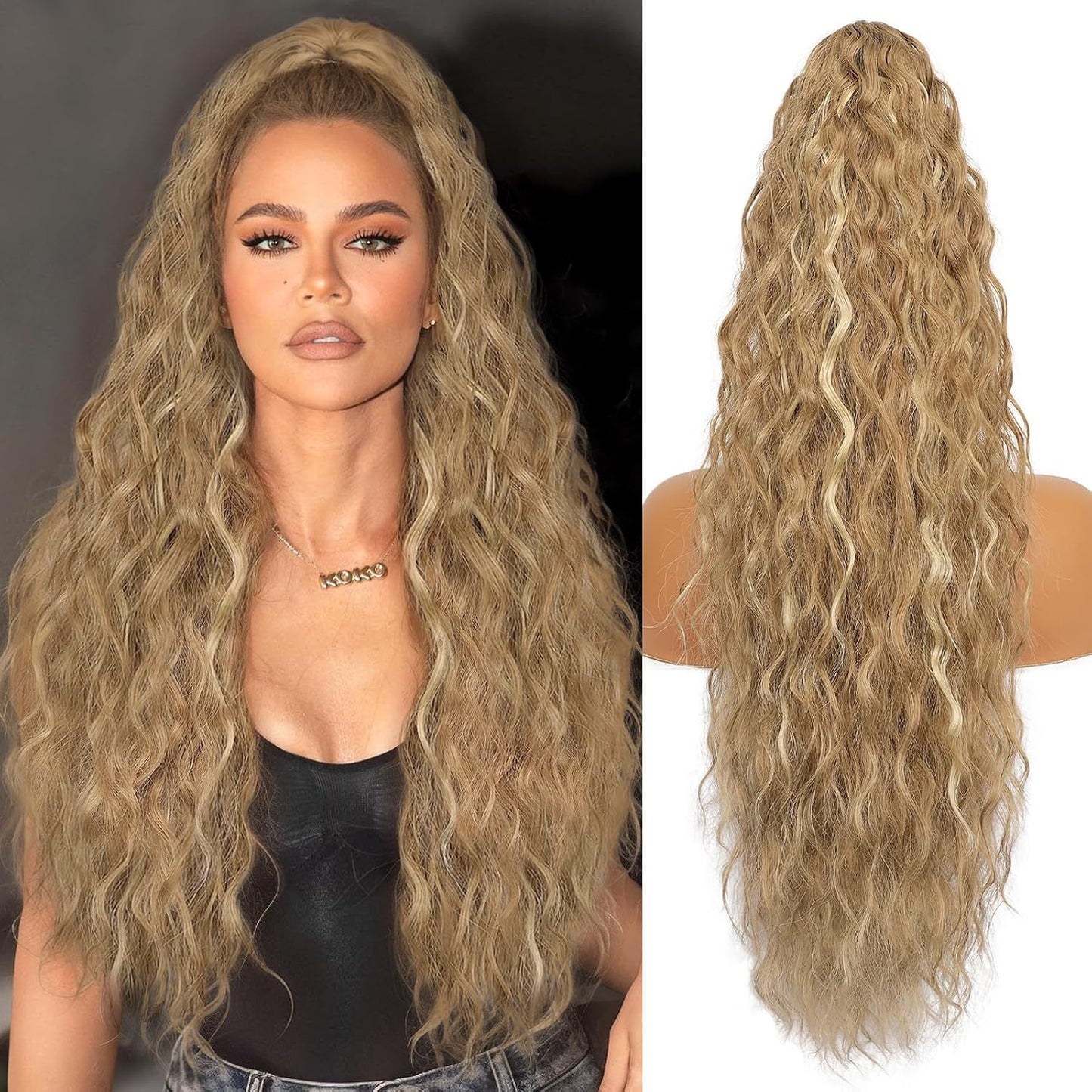 2025 HOT SALE🔥Curly Wavy Frizzy Hair Extension with Ponytail