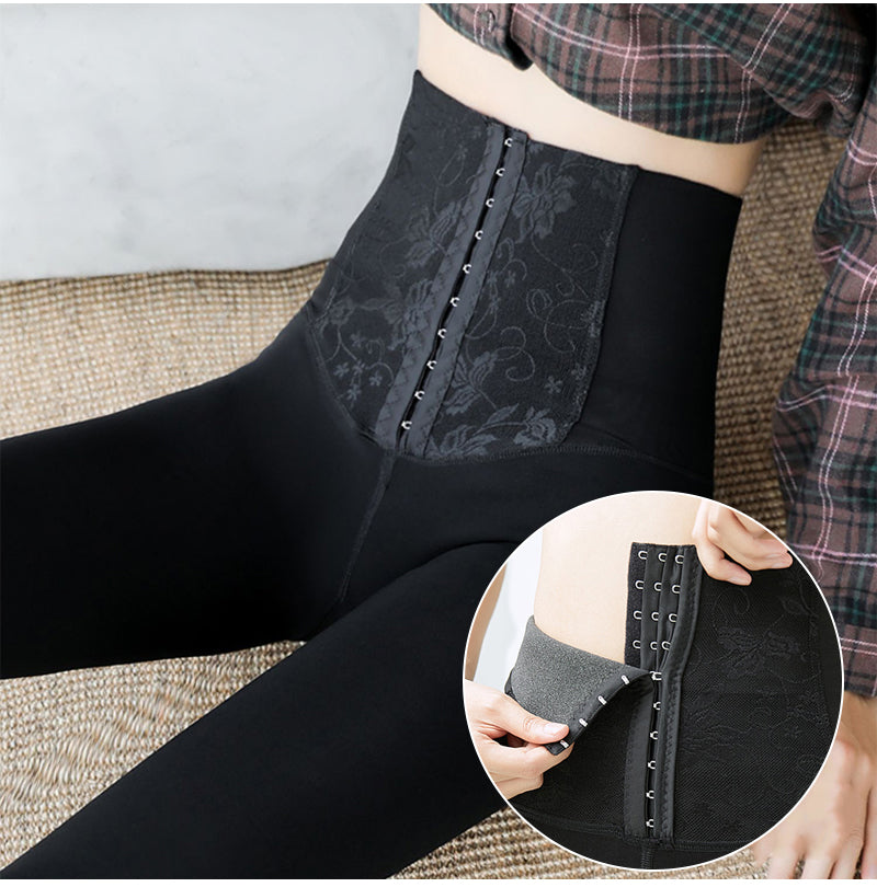 Women's High Waist Breasted Thermal Leggings