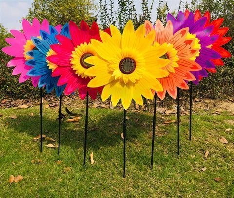 Colorful Sunflower Windmill-For Decoration Outside Yard