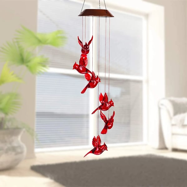 Solar Wind Chime Cardinal Light